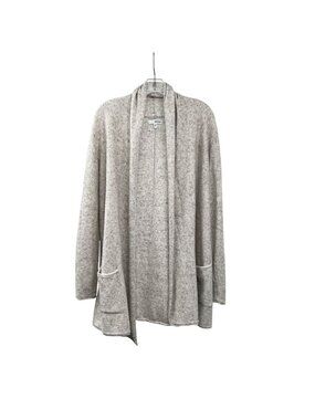 Sonoma Womens Lightweight Cardigan Open Front Cream/Multi Pockets Size Small